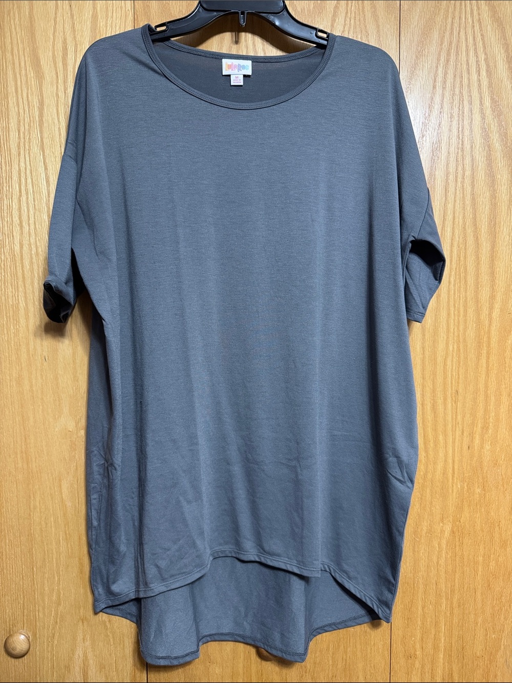 LuLaRoe Irma Short Sleeve Tunic in Charcoal